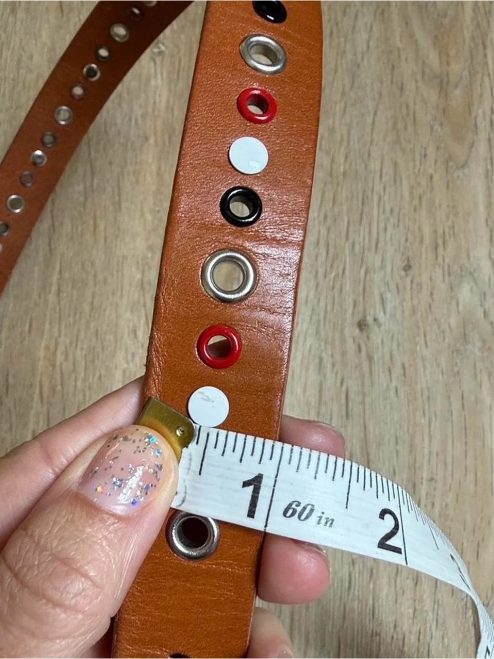 Isabel Marant Tan Leather Belt with Color Grommets